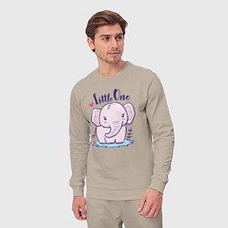 Костюм хлопковый мужской Маленький слоненок, цвет: миндальный — фото 2