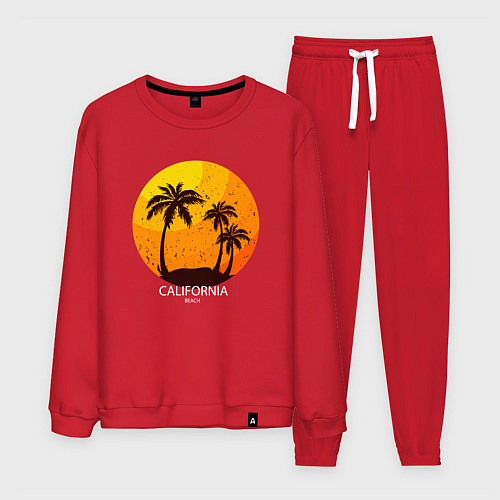 Мужской костюм Лето, пальмы, Калифорния / Красный – фото 1