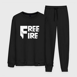 Костюм хлопковый мужской FREEFIRE FF WHITE LOGO Z, цвет: черный