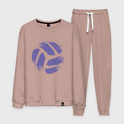 Костюм хлопковый мужской Мяч - Волейбол, цвет: пыльно-розовый