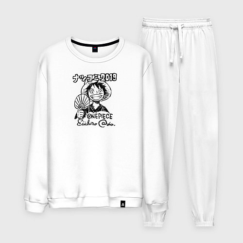 Мужской костюм Улыбка Луффи с веером One Piece / Белый – фото 1