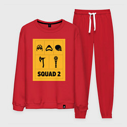 Костюм хлопковый мужской Squad 2, цвет: красный
