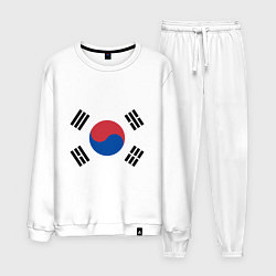 Костюм хлопковый мужской Корея Корейский флаг, цвет: белый