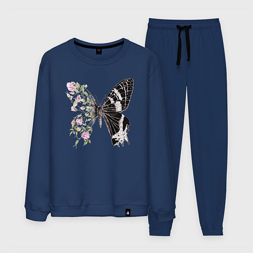 Мужской костюм Бабочка и цветы / Тёмно-синий – фото 1
