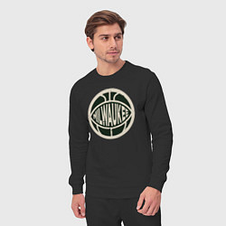 Костюм хлопковый мужской НБА - Милуоки, цвет: черный — фото 2