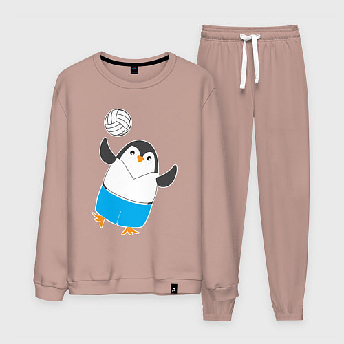 Мужской костюм Волейбол - Пингвин / Пыльно-розовый – фото 1