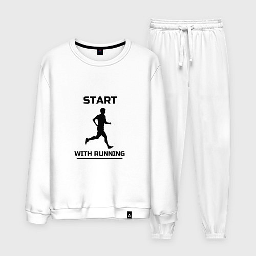 Мужской костюм Начни с бега / Белый – фото 1