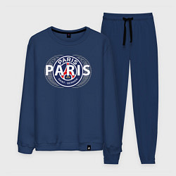 Костюм хлопковый мужской PSG Core Wordmark Graphic New 202223, цвет: тёмно-синий