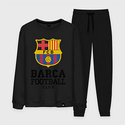 Костюм хлопковый мужской Barcelona Football Club, цвет: черный