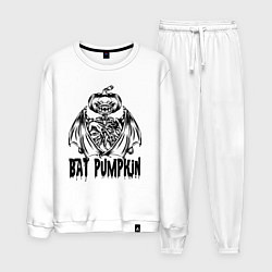 Костюм хлопковый мужской Bat pumpkin, цвет: белый