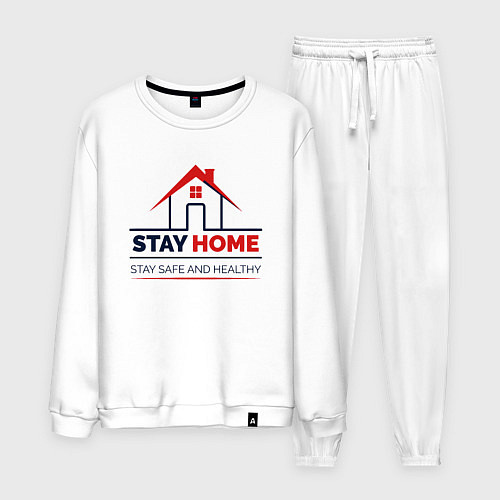 Мужской костюм Stay Home / Белый – фото 1