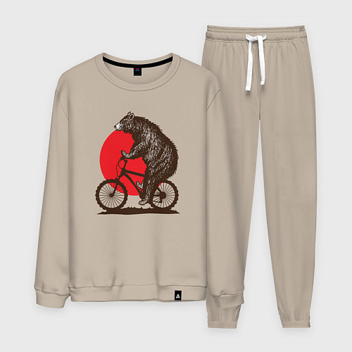 Мужской костюм Медведь на велосиеде / Миндальный – фото 1