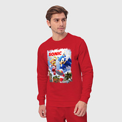Костюм хлопковый мужской SONIC СОНИК Z, цвет: красный — фото 2