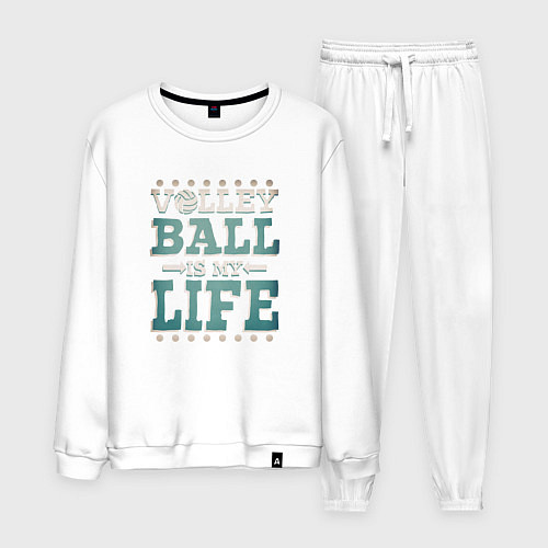 Мужской костюм Волейбол - моя жизнь / Белый – фото 1