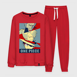 Костюм хлопковый мужской One Piece, цвет: красный