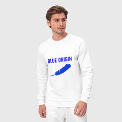 Костюм хлопковый мужской Blue Origin logo перо, цвет: белый — фото 2