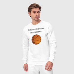 Костюм хлопковый мужской По венам баскетбол, цвет: белый — фото 2