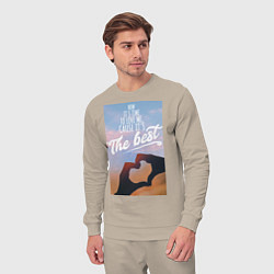 Костюм хлопковый мужской Now its time to love me, цвет: миндальный — фото 2