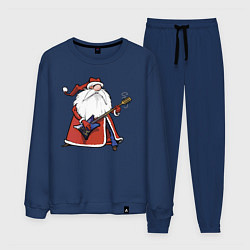 Костюм хлопковый мужской Дед Мороз гитарист, цвет: тёмно-синий