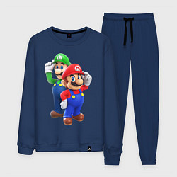 Костюм хлопковый мужской Mario Bros, цвет: тёмно-синий