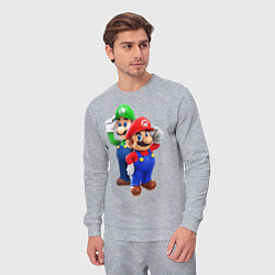 Костюм хлопковый мужской Mario Bros, цвет: меланж — фото 2