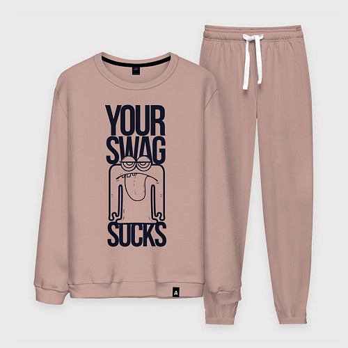 Мужской костюм Человечек с высунутым языком / Пыльно-розовый – фото 1