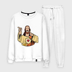 Костюм хлопковый мужской Dogma - smile Jesus like, цвет: белый