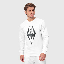 Костюм хлопковый мужской СКАЙРИМ ЛОГО SKYRIM LOGO, цвет: белый — фото 2