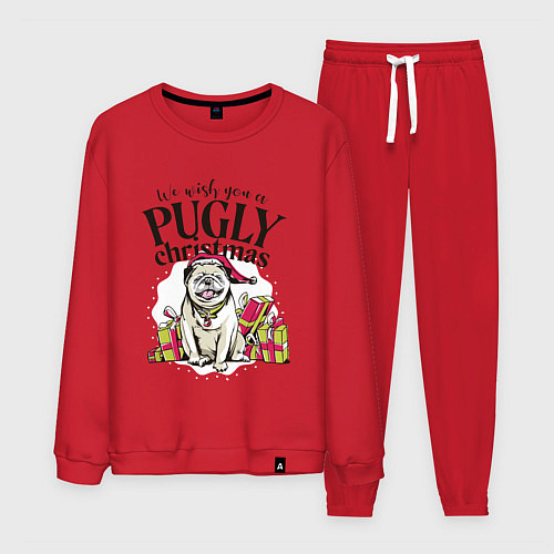 Мужской костюм Pugly Christmas / Красный – фото 1