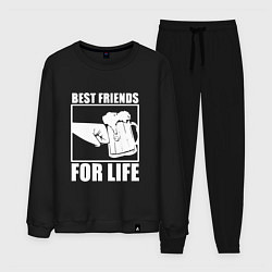 Костюм хлопковый мужской Best Friends For Life-Кулак встрою, цвет: черный