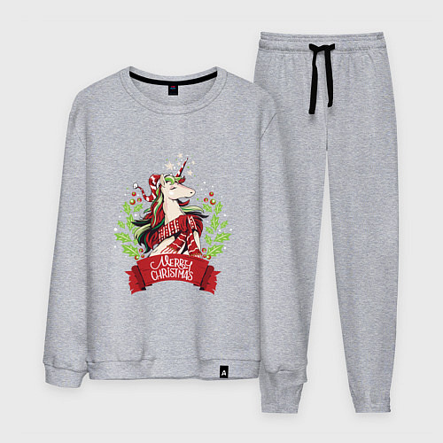 Мужской костюм Christmas Unicorn / Меланж – фото 1