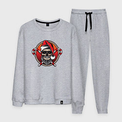 Костюм хлопковый мужской Skull Santa, цвет: меланж