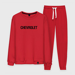 Костюм хлопковый мужской Chevrolet Лого Эмблема спина, цвет: красный