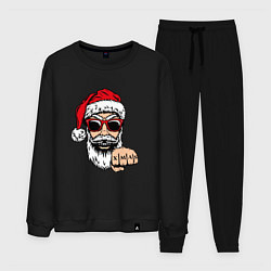 Костюм хлопковый мужской Bad Santa xmas Плохой Санта, цвет: черный