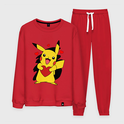 Мужской костюм ПИКАЧУ И СЕРДЕЧКО POKENON PIKACHU LOVE / Красный – фото 1
