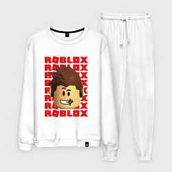 Костюм хлопковый мужской ROBLOX RED LOGO LEGO FACE, цвет: белый