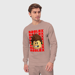 Костюм хлопковый мужской ROBLOX RED LOGO LEGO FACE, цвет: пыльно-розовый — фото 2