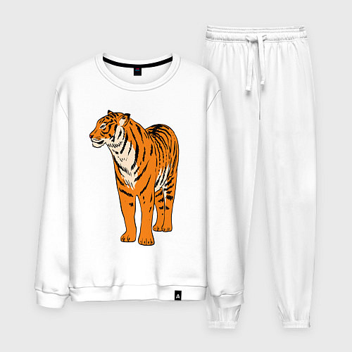 Мужской костюм Гордый независимый тигр / Белый – фото 1