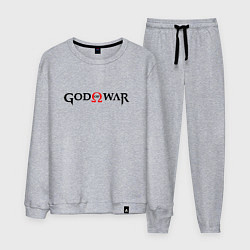 Костюм хлопковый мужской GOD OF WAR LOGO BLACK RED, цвет: меланж