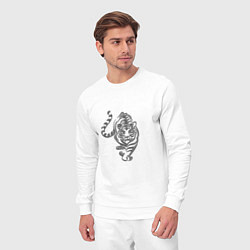 Костюм хлопковый мужской Символ года тигр, цвет: белый — фото 2