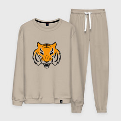 Костюм хлопковый мужской Тигр логотип, цвет: миндальный