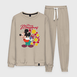 Костюм хлопковый мужской Mickey Merry Mousmas, цвет: миндальный