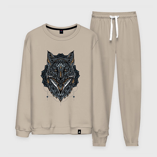 Мужской костюм ЭТНИЧЕСКАЯ ЛИСА, АБСТРАКЦИЯ / Миндальный – фото 1