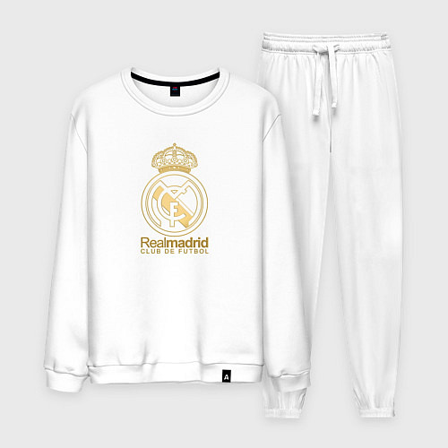 Мужской костюм Real Madrid gold logo / Белый – фото 1