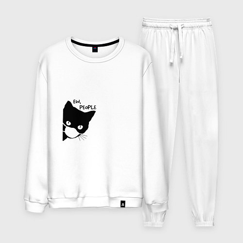 Мужской костюм Кот в маске / Белый – фото 1