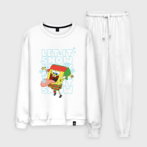 Мужской костюм LET IT SNOW ГУБКА БОБ / Белый – фото 1