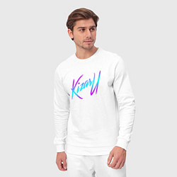 Костюм хлопковый мужской КИЗАРУ НЕОН ЛОГО KIZARU NEON LOGO, цвет: белый — фото 2