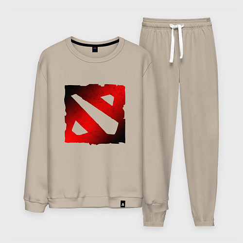 Мужской костюм ЧЁРНО КРАСНОЕ ЛОГО ДОТА 2 DOTA 2 LOGO / Миндальный – фото 1