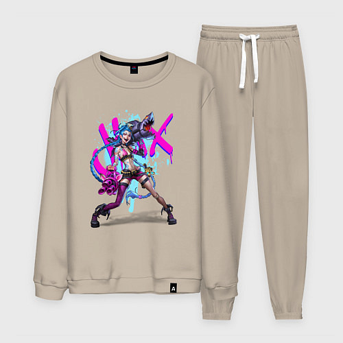 Мужской костюм LOL JINX БРЫЗГИ КРАСОК / Миндальный – фото 1