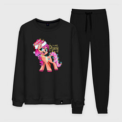 Костюм хлопковый мужской X-mas pony, цвет: черный